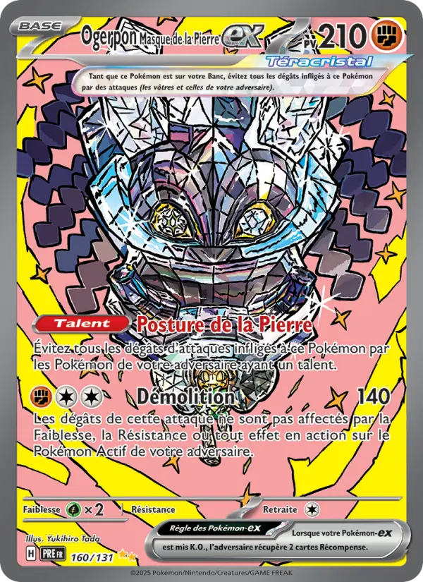 Ogerpon Masque de la Pierre-ex — carte 160 de l’extension Évolutions Prismatiques