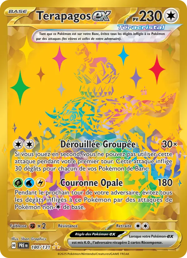 Terapagos-ex — carte 180 de l’extension Évolutions Prismatiques