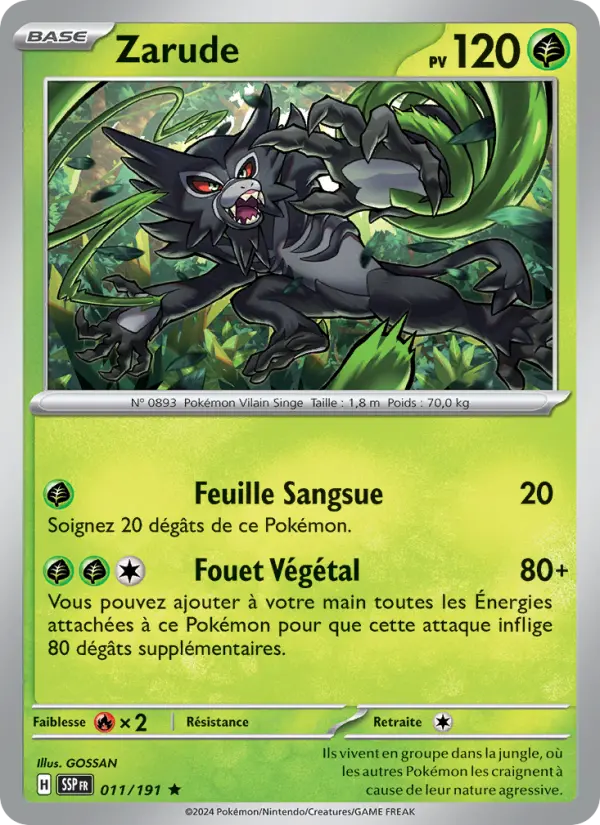 Zarude — carte 011 de l’extension Étincelles Déferlantes