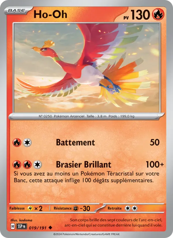 Ho-Oh — carte 019 de l’extension Étincelles Déferlantes