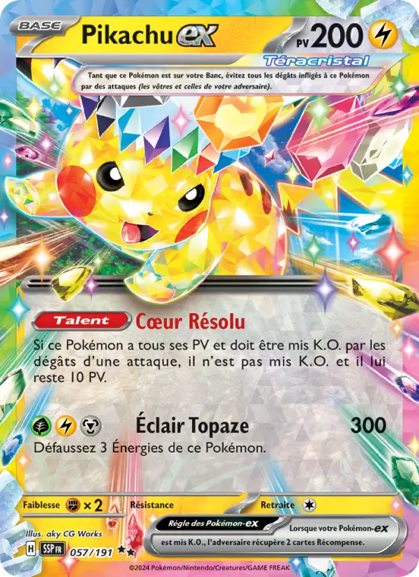 Pikachu-ex — carte 057 de l’extension Étincelles Déferlantes