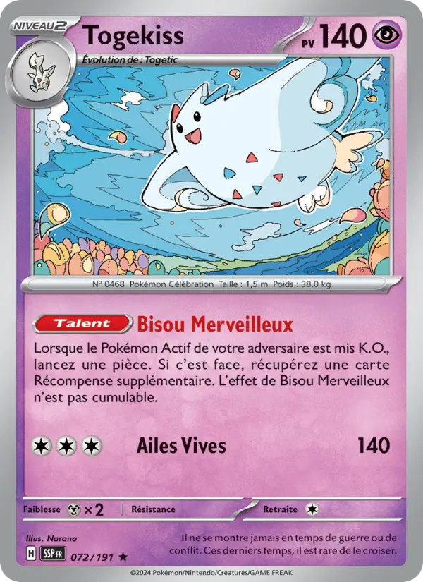 Togekiss — carte 072 de l’extension Étincelles Déferlantes