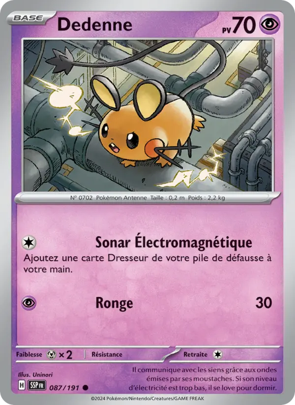 Dedenne — carte 087 de l’extension Étincelles Déferlantes