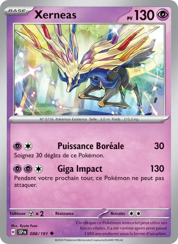 Xerneas — carte 088 de l’extension Étincelles Déferlantes