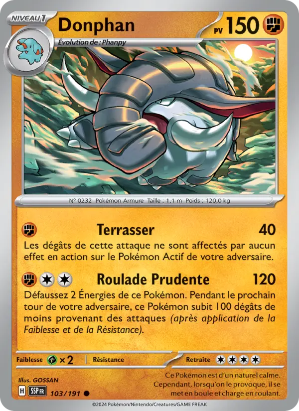 Donphan — carte 103 de l’extension Étincelles Déferlantes