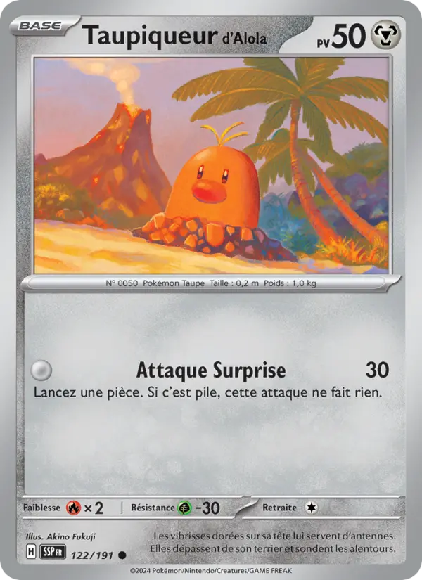 Taupiqueur d'Alola — carte 122 de l’extension Étincelles Déferlantes