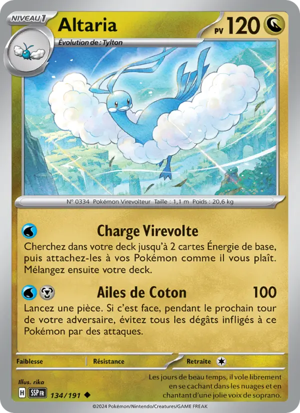 Altaria — carte 134 de l’extension Étincelles Déferlantes