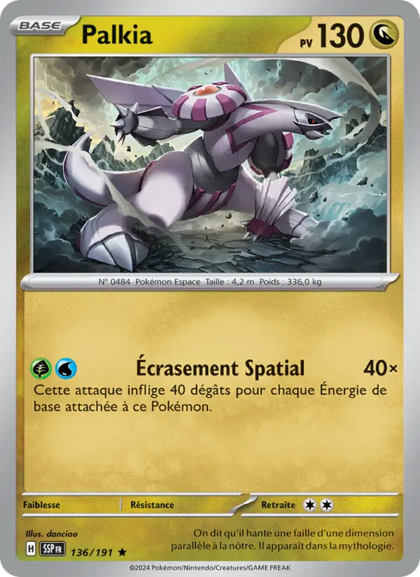 Palkia — carte 136 de l’extension Étincelles Déferlantes