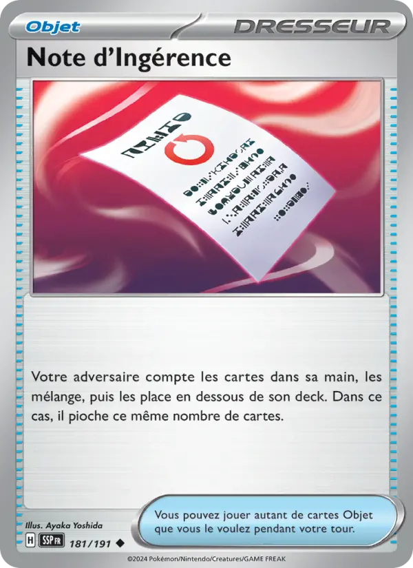 Note d'Ingérence — carte 181 de l’extension Étincelles Déferlantes