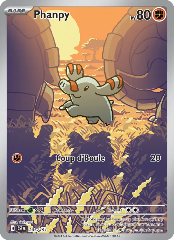 Phanpy — carte 205 de l’extension Étincelles Déferlantes