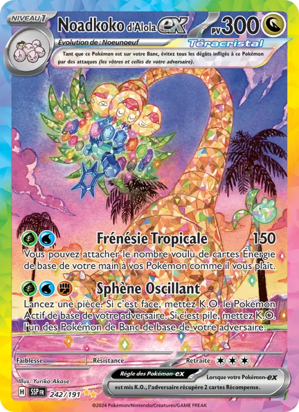 Noadkoko d'Alola-ex — carte 242 de l’extension Étincelles Déferlantes