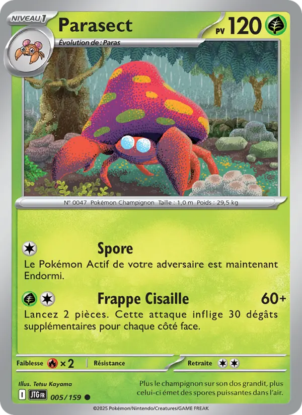 Parasect — carte 005 de l’extension Aventures Ensemble