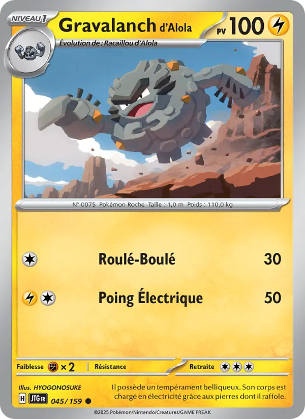 Gravalanch d'Alola — carte 045 de l’extension Aventures Ensemble