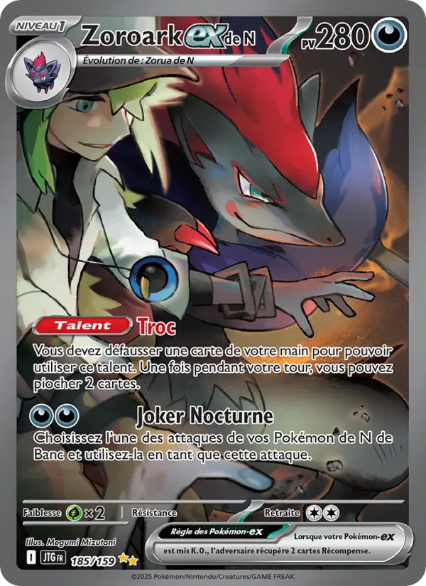 Zoroark-ex de N — carte 185 de l’extension Aventures Ensemble