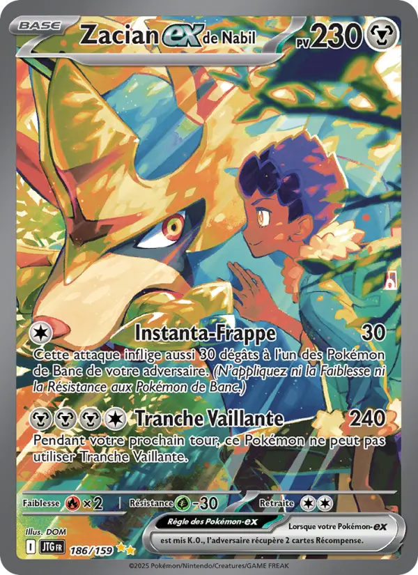 Zacian-ex de Nabil — carte 186 de l’extension Aventures Ensemble
