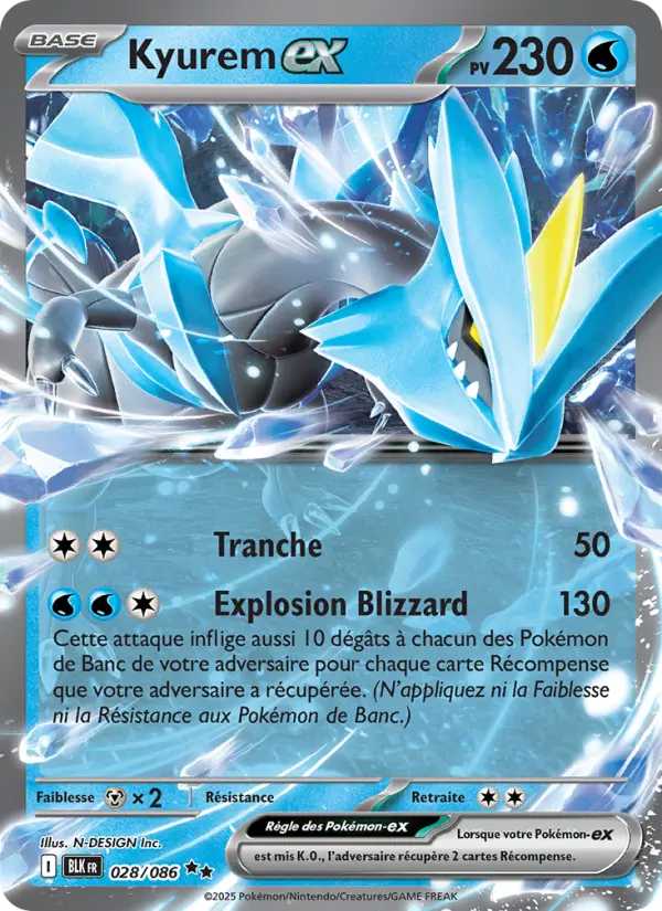 Kyurem-ex — carte 028 de l’extension Foudre Noire
