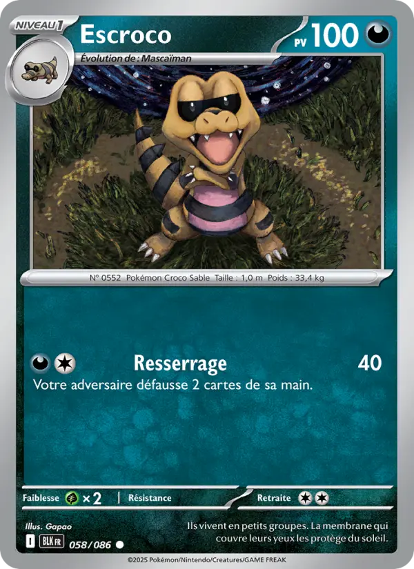 Escroco — carte 058 de l’extension Foudre Noire