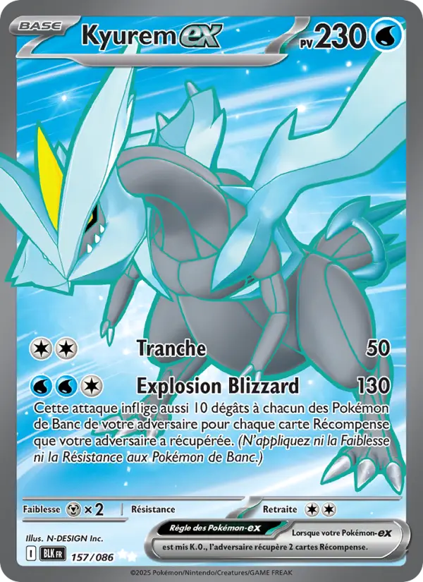 Kyurem-ex — carte 157 de l’extension Foudre Noire