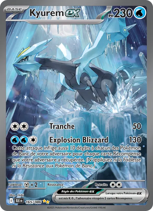 Kyurem-ex — carte 165 de l’extension Foudre Noire