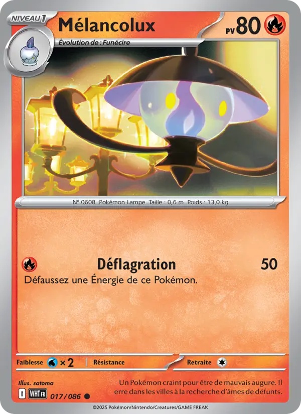 Mélancolux — carte 017 de l’extension Flamme Blanche