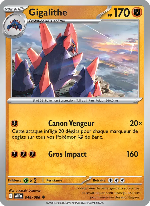 Gigalithe — carte 048 de l’extension Flamme Blanche