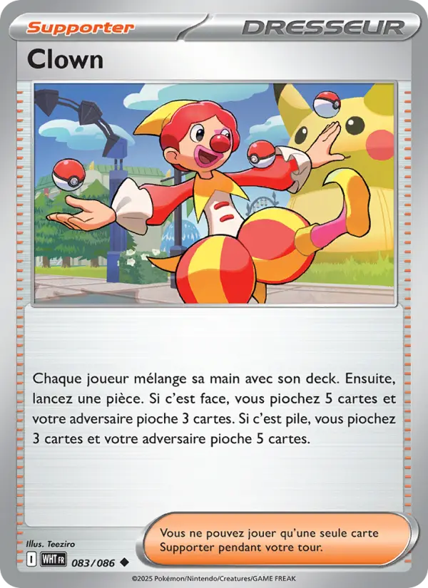 Clown — carte 083 de l’extension Flamme Blanche