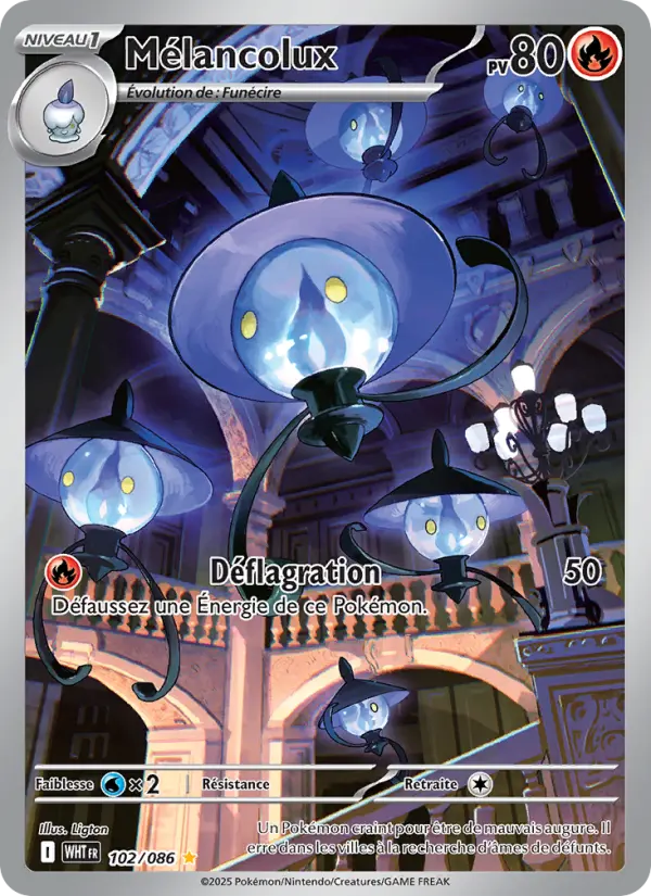 Mélancolux — carte 102 de l’extension Flamme Blanche