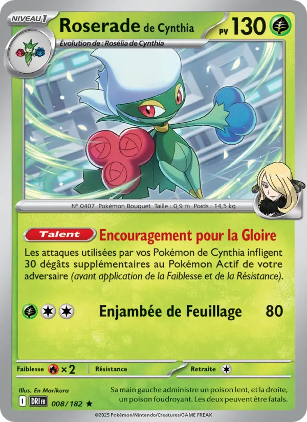 Roserade de Cynthia — carte 008 de l’extension Rivalités Destinées