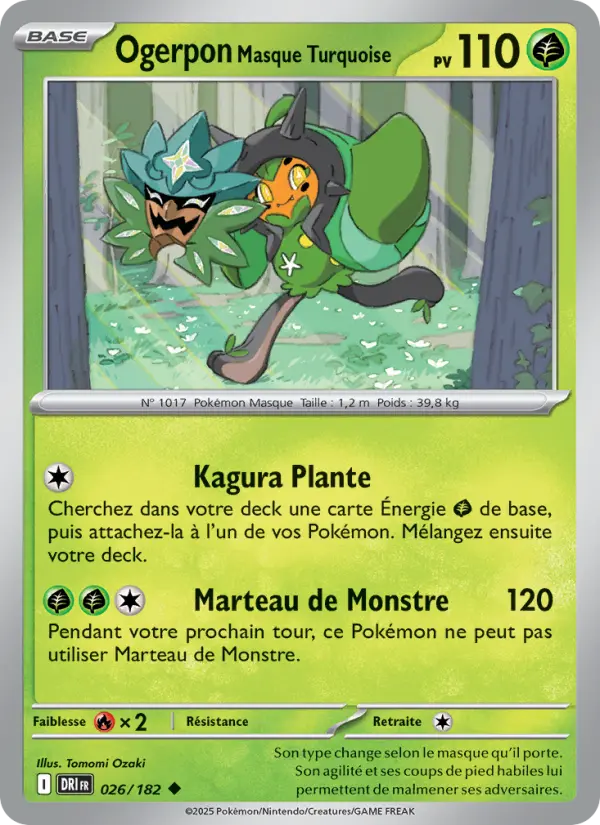 Ogerpon Masque Turquoise — carte 026 de l’extension Rivalités Destinées