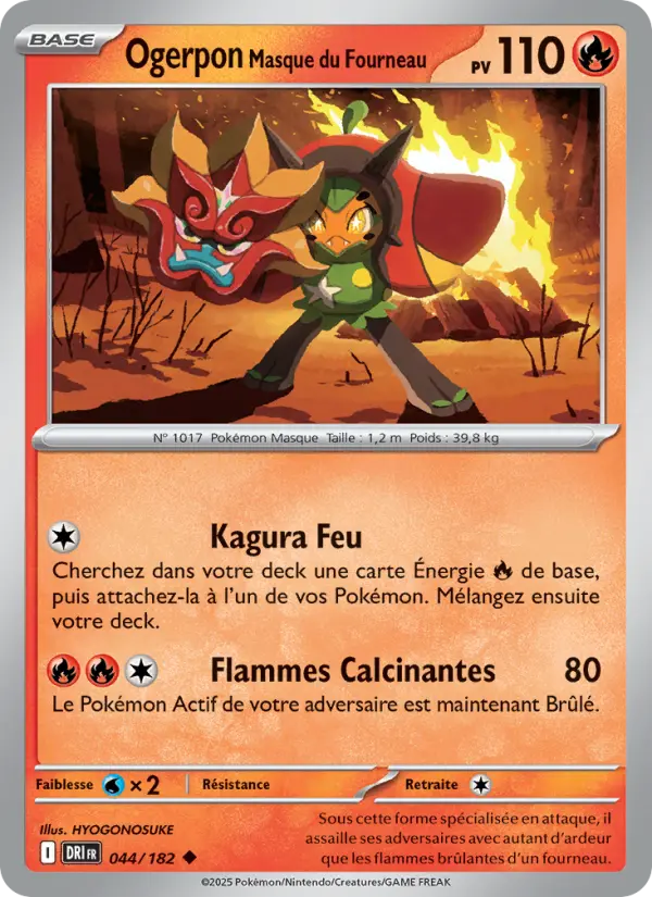 Ogerpon Masque du Fourneau — carte 044 de l’extension Rivalités Destinées