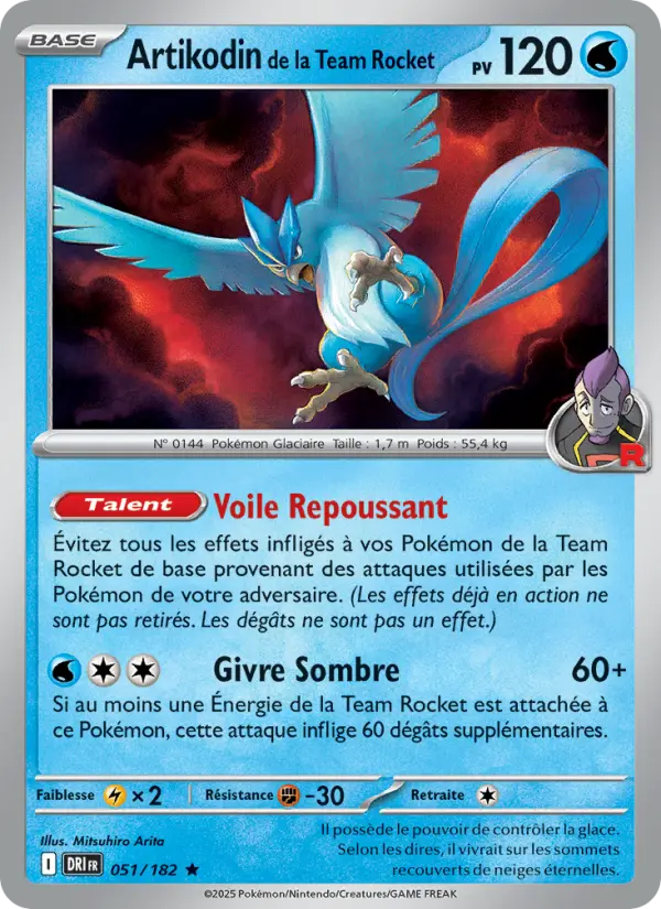 Artikodin de la Team Rocket — carte 051 de l’extension Rivalités Destinées