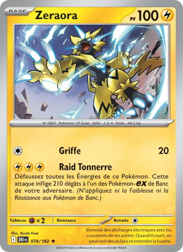 Zeraora — carte 078 de l’extension Rivalités Destinées