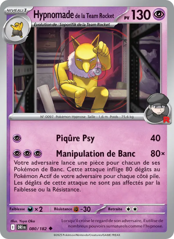 Hypnomade de la Team Rocket — carte 080 de l’extension Rivalités Destinées