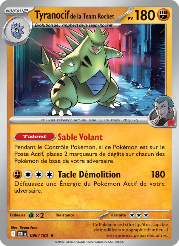 Tyranocif de la Team Rocket — carte 096 de l’extension Rivalités Destinées
