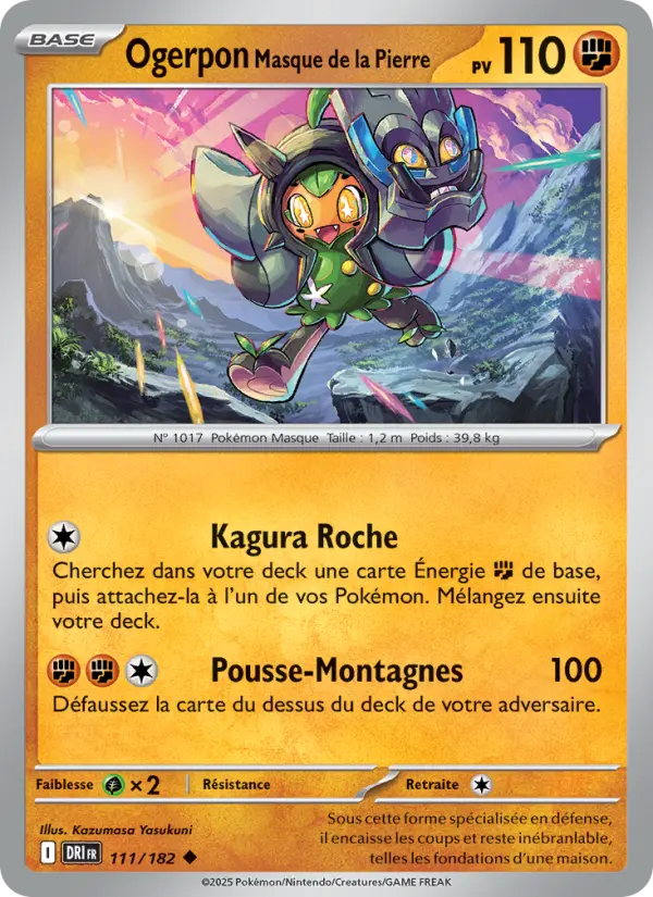 Ogerpon Masque de la Pierre — carte 111 de l’extension Rivalités Destinées