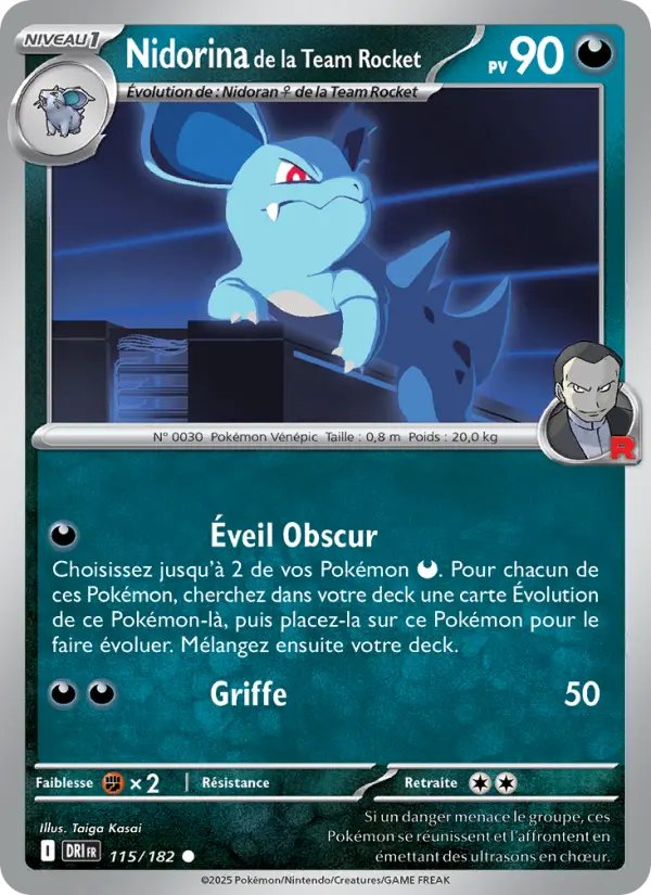 Nidorina de la Team Rocket — carte 115 de l’extension Rivalités Destinées