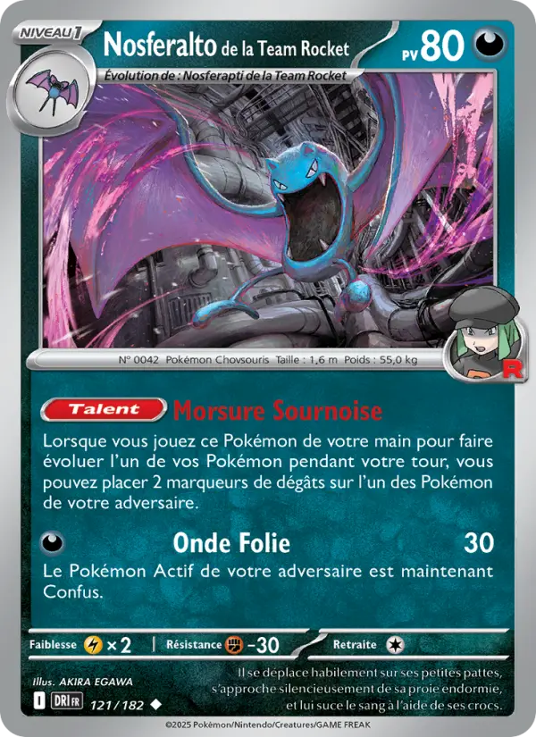 Nosferalto de la Team Rocket — carte 121 de l’extension Rivalités Destinées