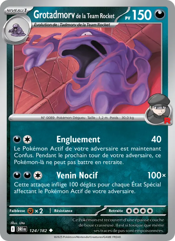 Grotadmorv de la Team Rocket — carte 124 de l’extension Rivalités Destinées