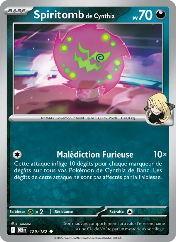 Spiritomb de Cynthia — carte 129 de l’extension Rivalités Destinées