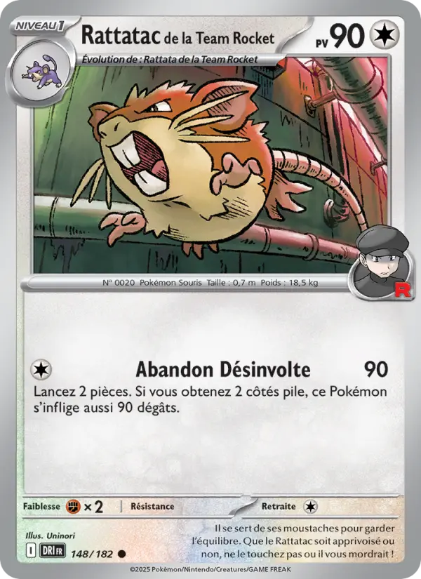 Rattatac de la Team Rocket — carte 148 de l’extension Rivalités Destinées