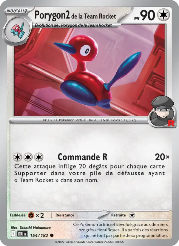 Porygon2 de la Team Rocket — carte 154 de l’extension Rivalités Destinées