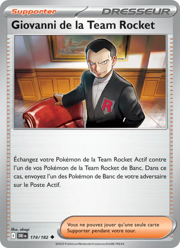 Giovanni de la Team Rocket — carte 174 de l’extension Rivalités Destinées