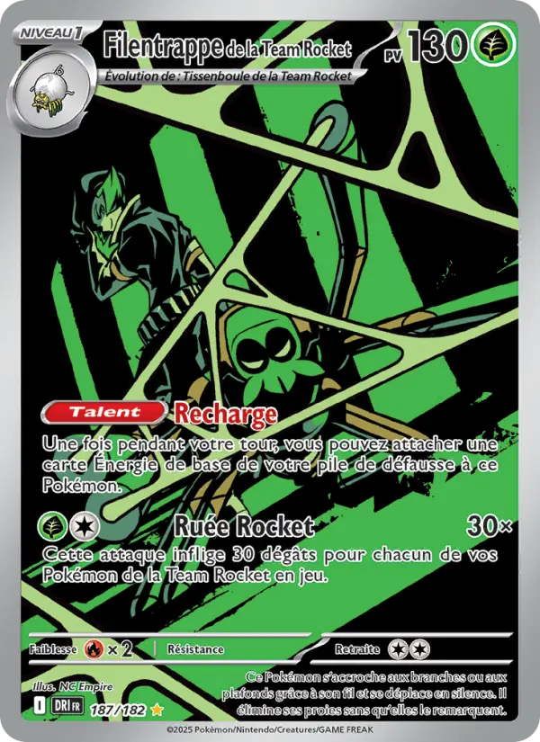 Filentrappe de la Team Rocket — carte 187 de l’extension Rivalités Destinées