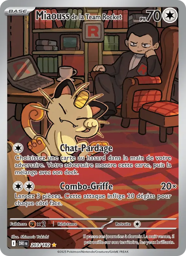 Miaouss de la Team Rocket — carte 203 de l’extension Rivalités Destinées