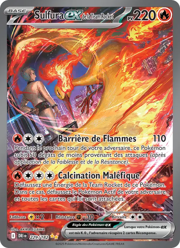 Sulfura-ex de la Team Rocket — carte 229 de l’extension Rivalités Destinées