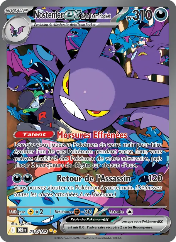Nostenfer-ex de la Team Rocket — carte 234 de l’extension Rivalités Destinées
