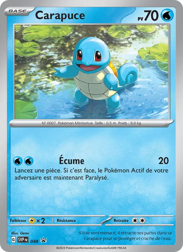 Carapuce — carte 048 de l’extension SVP Black Star Promos