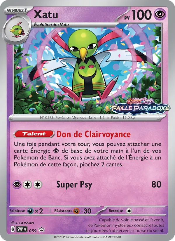 Xatu — carte 059 de l’extension SVP Black Star Promos