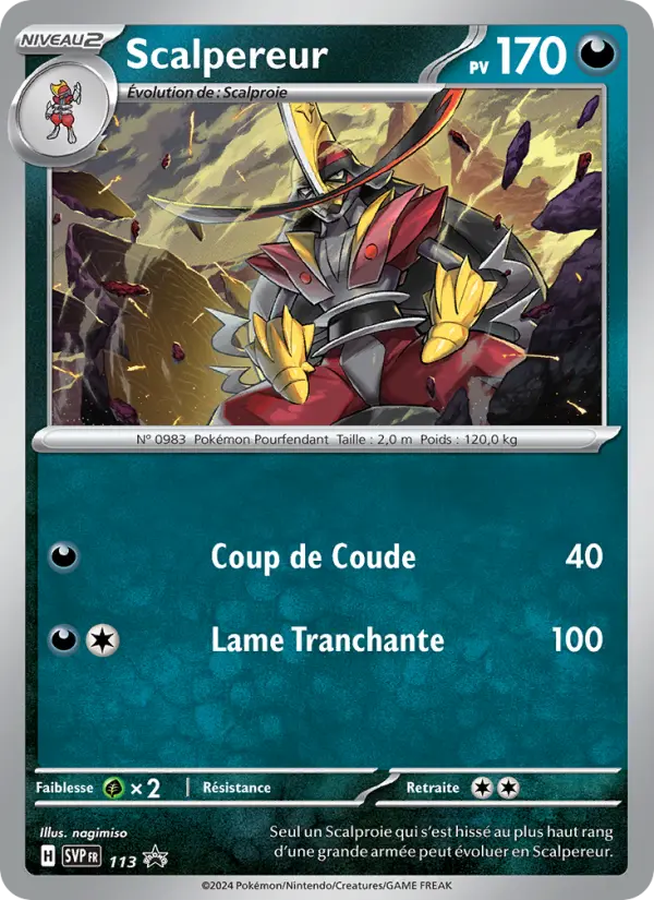 Scalpereur — carte 113 de l’extension SVP Black Star Promos