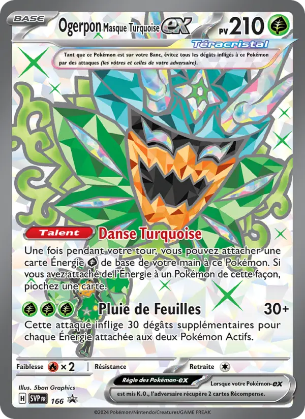 Ogerpon Masque Turquoise-ex — carte 166 de l’extension SVP Black Star Promos